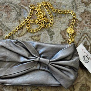 NEW BIG BUDDHA WOMEN'S CLUTCH $65 GRAY PURSE BAG REMOVABLE CHAIN STRAP CROSSBODY